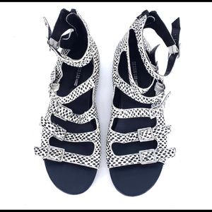 Design lab Leopard Spotted gladiator sandals.